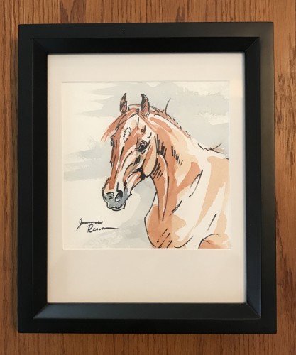 Sorrel horse framed